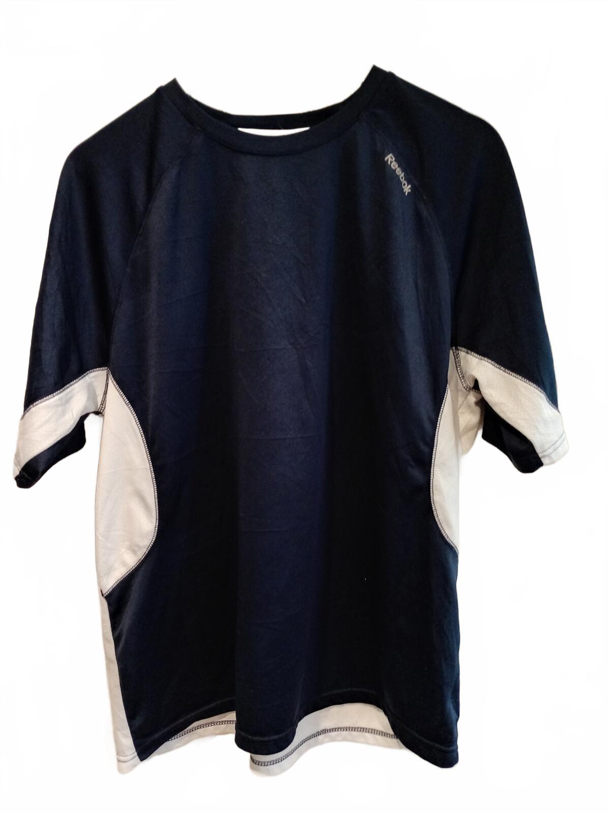 Reebok Mens Sports T-Shirt Navy and White Medium