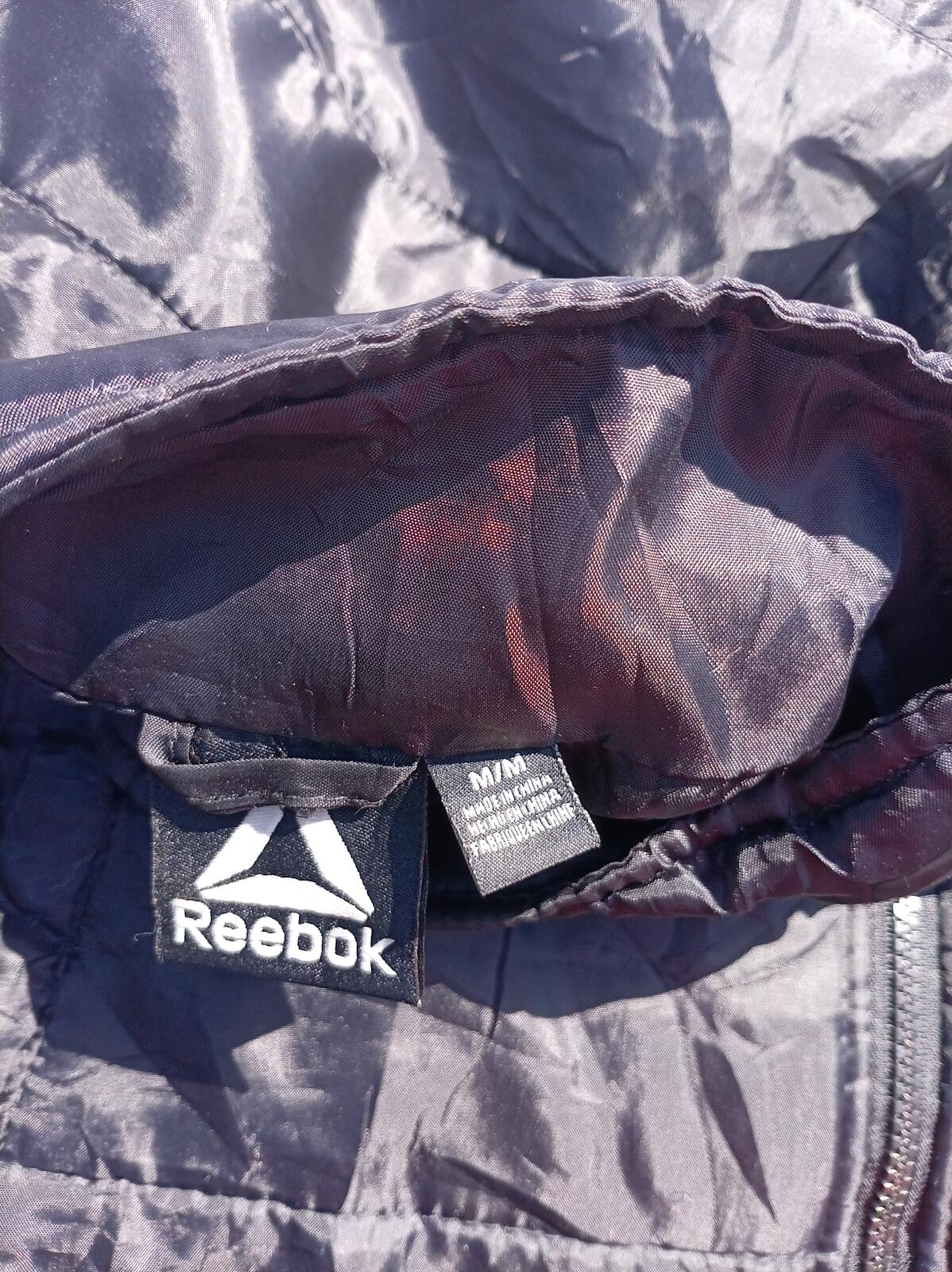 Reebok Men's Medium Delta Tech Full Zip Jacket Charcoal Grey Casual Winter Coat