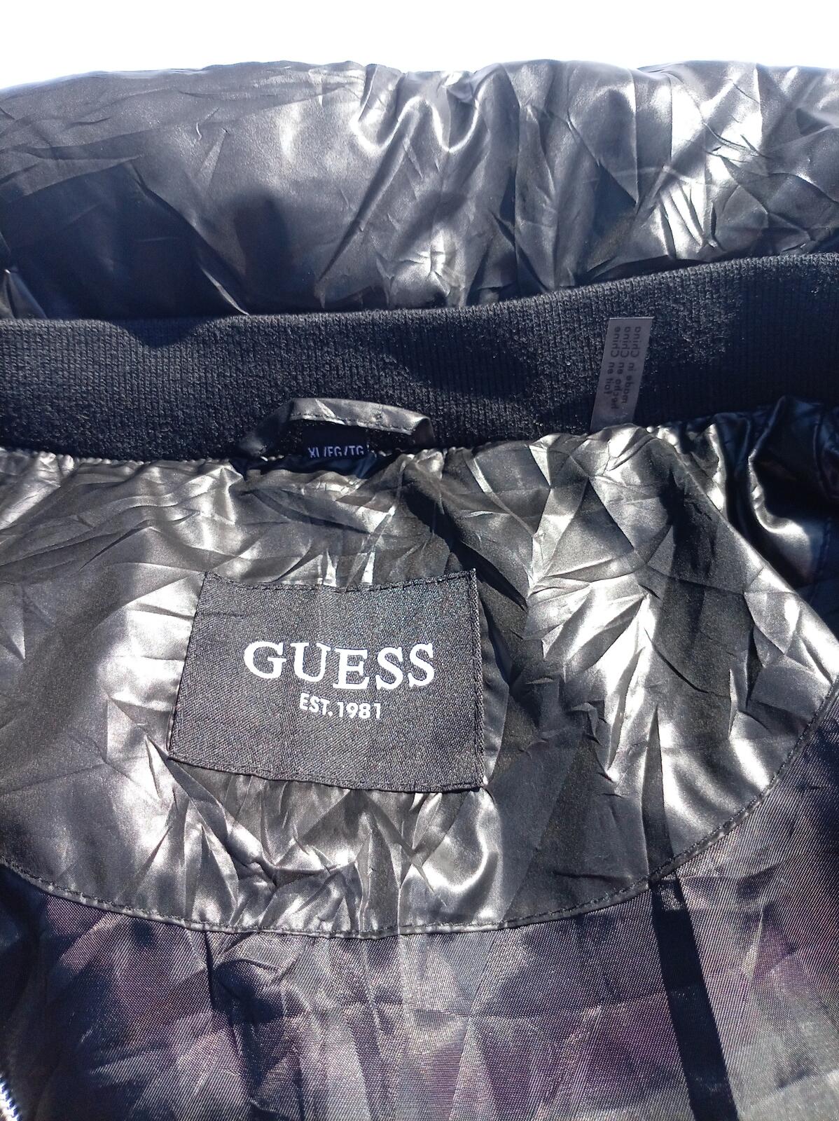 Guess Women's XL Puffer Coat Black Padded Winter Jacket Luxury Designer UK 14 16