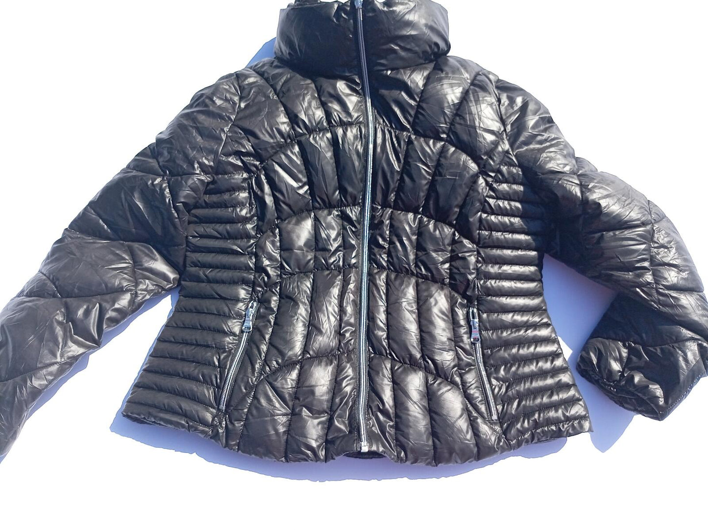 Guess Women's XL Puffer Coat Black Padded Winter Jacket Luxury Designer UK 14 16