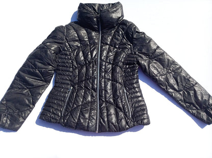Guess Women's Medium Puffer Coat Black Padded Winter Jacket Luxury UK 10 12
