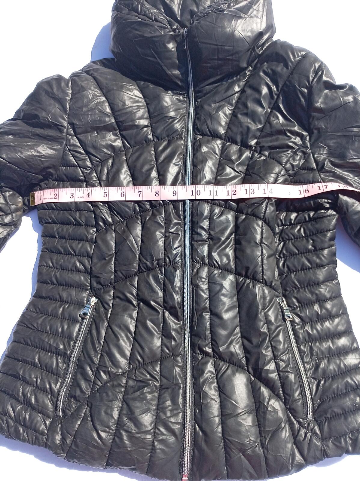 Guess Women's Medium Puffer Coat Black Padded Winter Jacket Luxury UK 10 12
