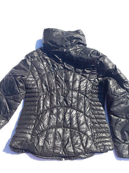 Guess Women's Medium Puffer Coat Black Padded Winter Jacket Luxury UK 10 12