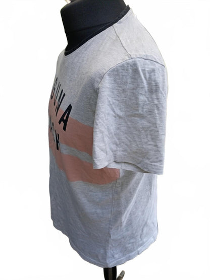 Laguna Beach Graphic T‑Shirt – Grey/Peach Stripe – Size L – Casual Surf Tee