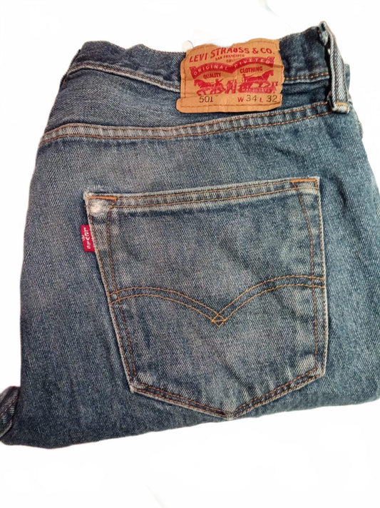 Levi's 501 Classic Fit Blue Denim Jeans W34 L32