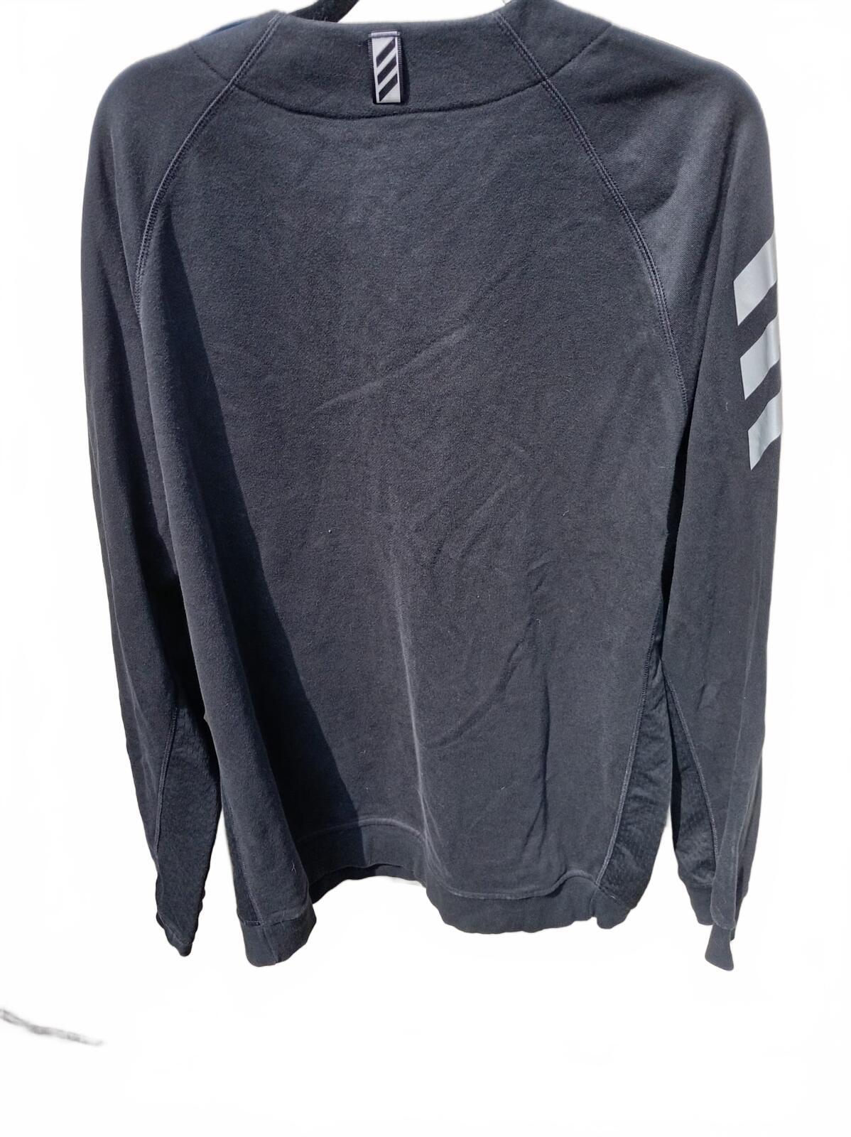 Adidas Men’s Long Sleeve Top – Black – Size XL – Logo & 3‑Stripe Sleeve
