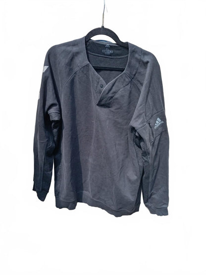 Adidas Men’s Long Sleeve Top – Black – Size XL – Logo & 3‑Stripe Sleeve