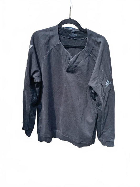 Adidas Men’s Long Sleeve Top – Black – Size XL – Logo & 3‑Stripe Sleeve