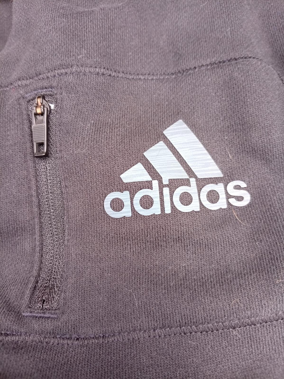 Adidas Men’s Long Sleeve Top – Black – Size XL – Logo & 3‑Stripe Sleeve