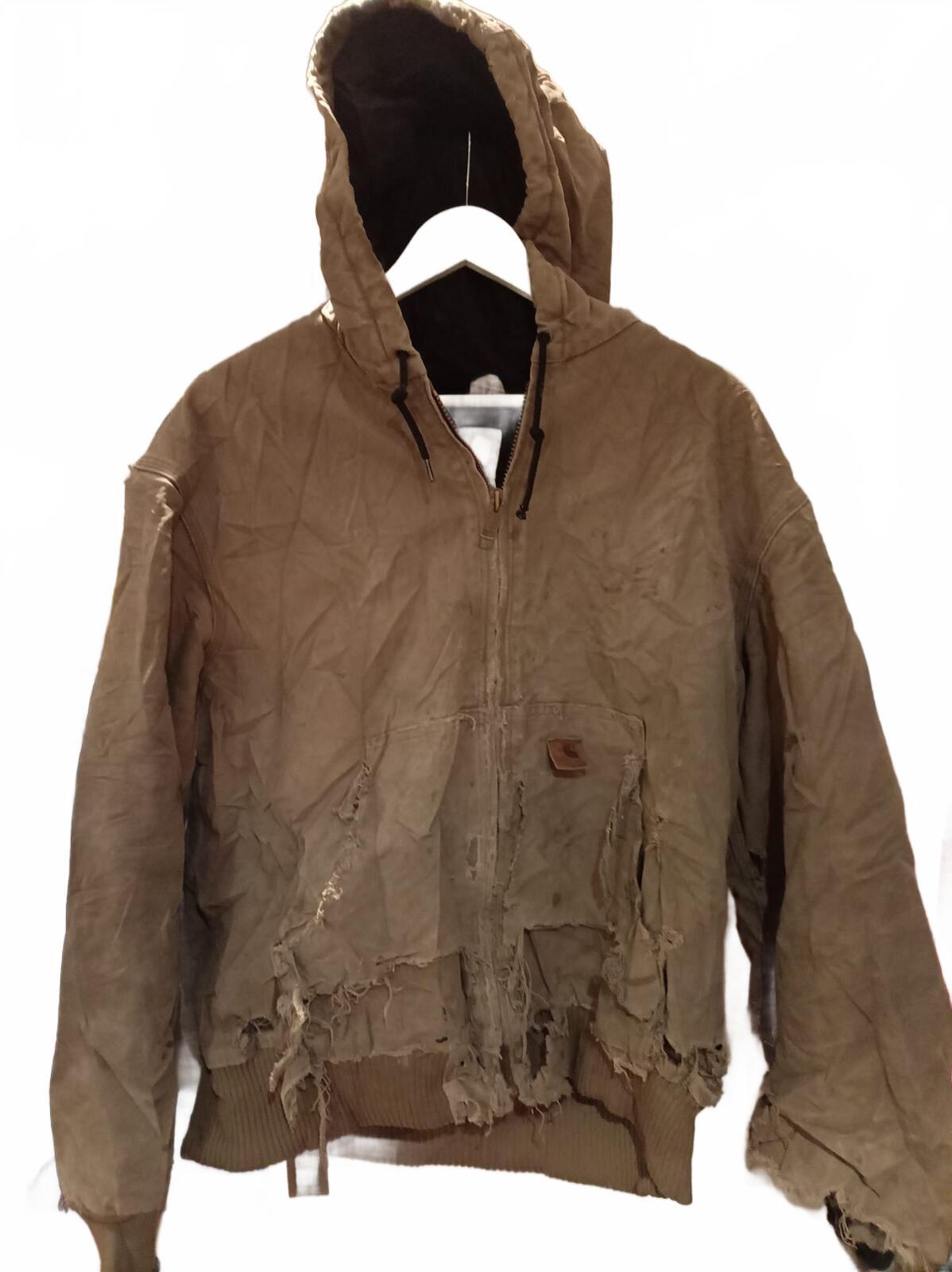 Vintage Carhartt Duck Canvas Hooded Jacket – Distress – Early 2000s - Size Large
