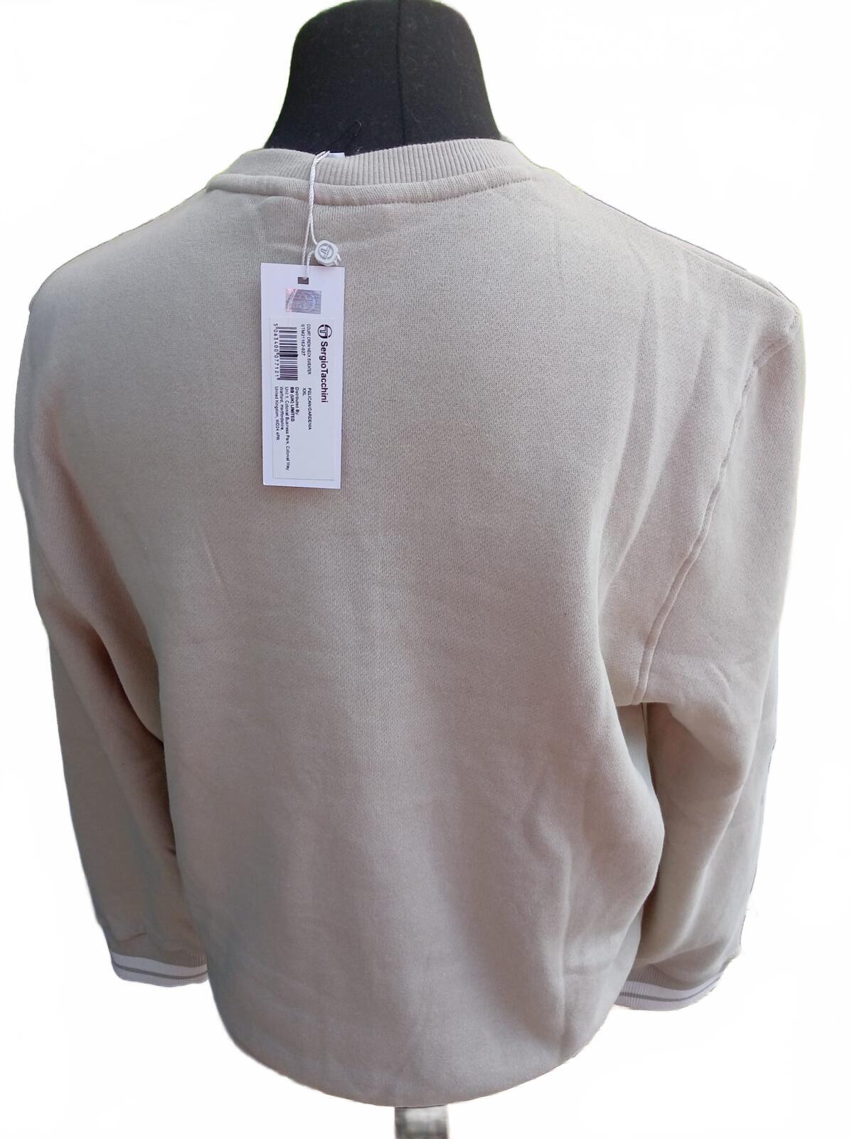 Sergio Tacchini Men's Court Crew Neck Sweater - XXL - Pelican Beige - BNWT