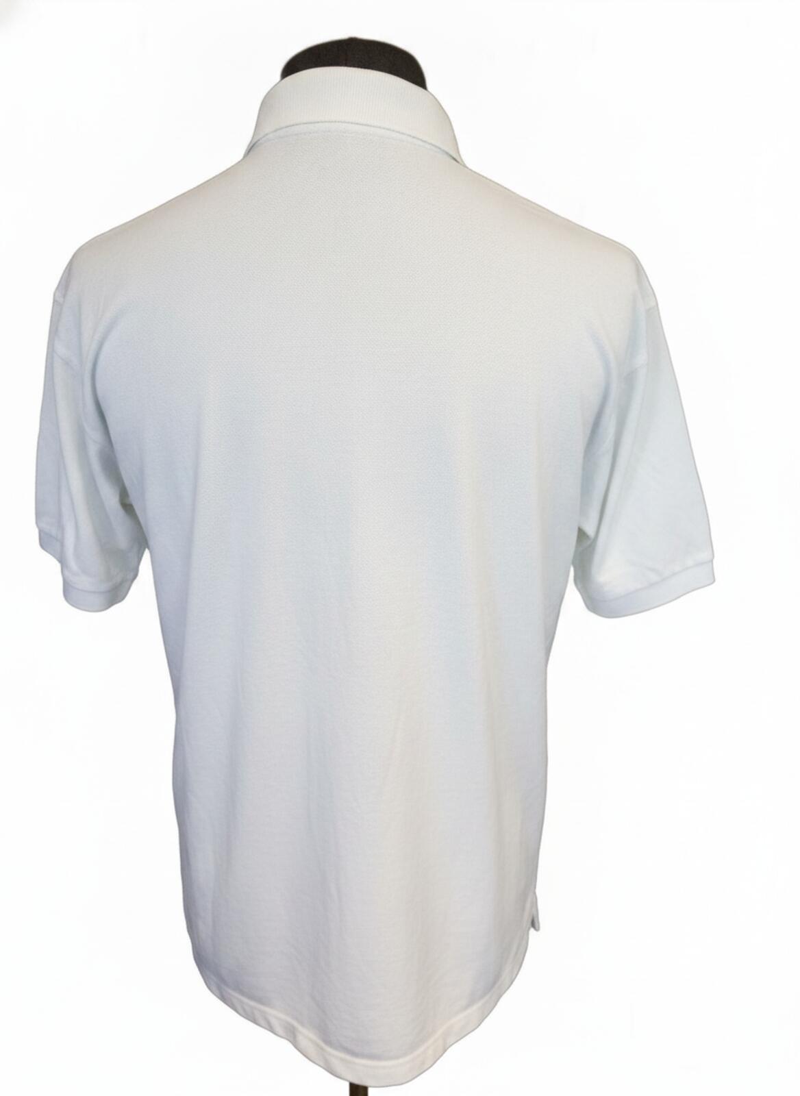 Lacoste White Short Sleeve Polo Shirt with Chest Pocket - 7 2XL