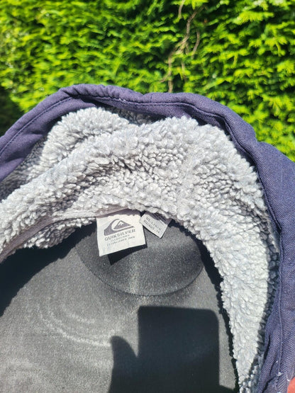 Boys Quiksilver 'Bogong Gum Mix' Sherpa Fleece Hoodie Jacket - Size 14 Years