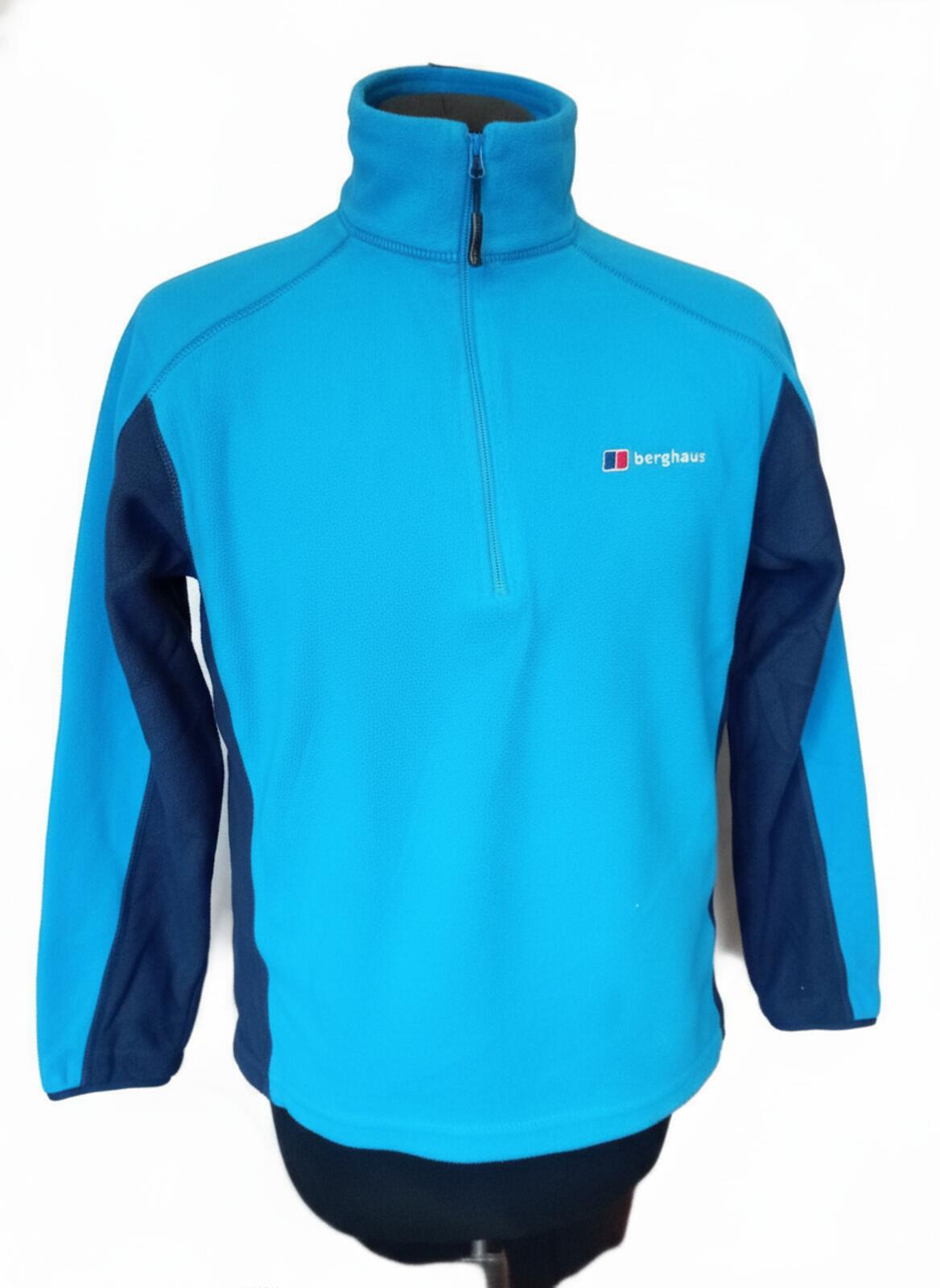 Berghaus Men's Quarter Zip Fleece Pullover Two Tone Blue Size Medium 20" P2P