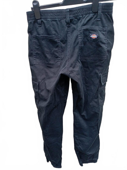 Womens Dickies Black Blue Cargo Trousers - W27R - Excellent Condition