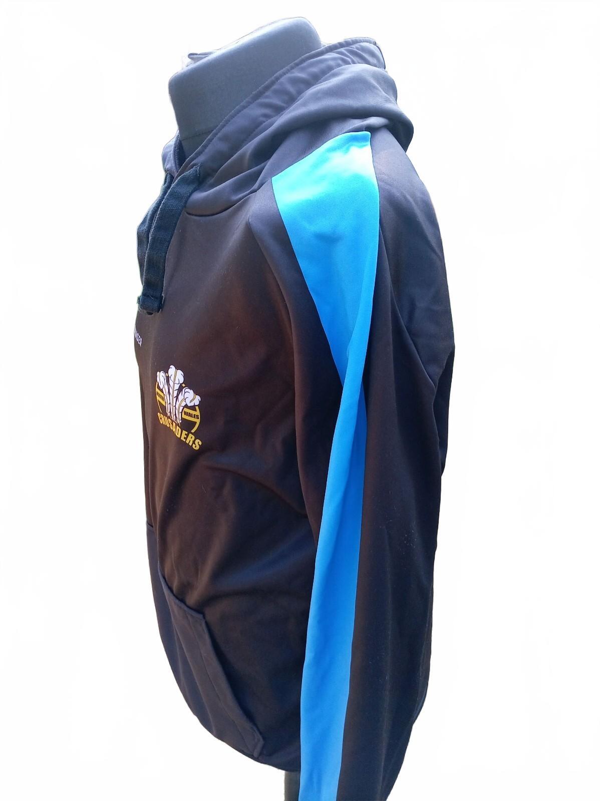 North Wales Crusaders 2025 Player Issue Black and Blue Hoodie - Large