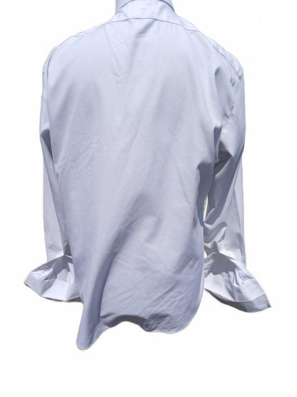 T.M. Lewin White Double‑Cuff Shirt – 17.5" Neck Fitted Non‑Iron Formal