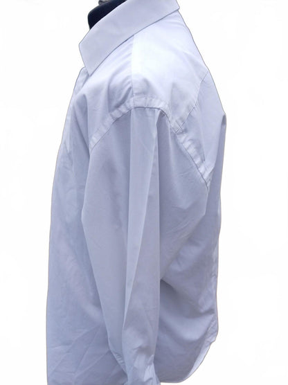 Moss Esq Regular Fit Dress Shirt 17.5 Neck 23 P2P Plain White French Cuff Formal
