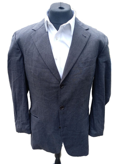 Vintage Hugo Boss Einstein Blazer Jacket Grey Men’s 42L Made in USA Tailored 90s