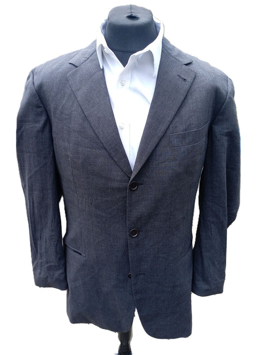 Vintage Hugo Boss Einstein Blazer Jacket Grey Men’s 42L Made in USA Tailored 90s
