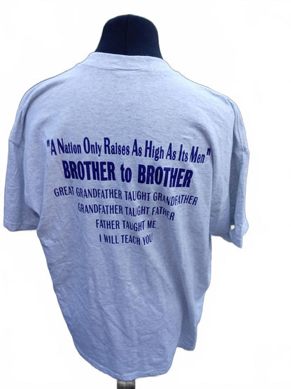 XXL Men's Grey Graphic T-Shirt with Stag and Inspirational Text