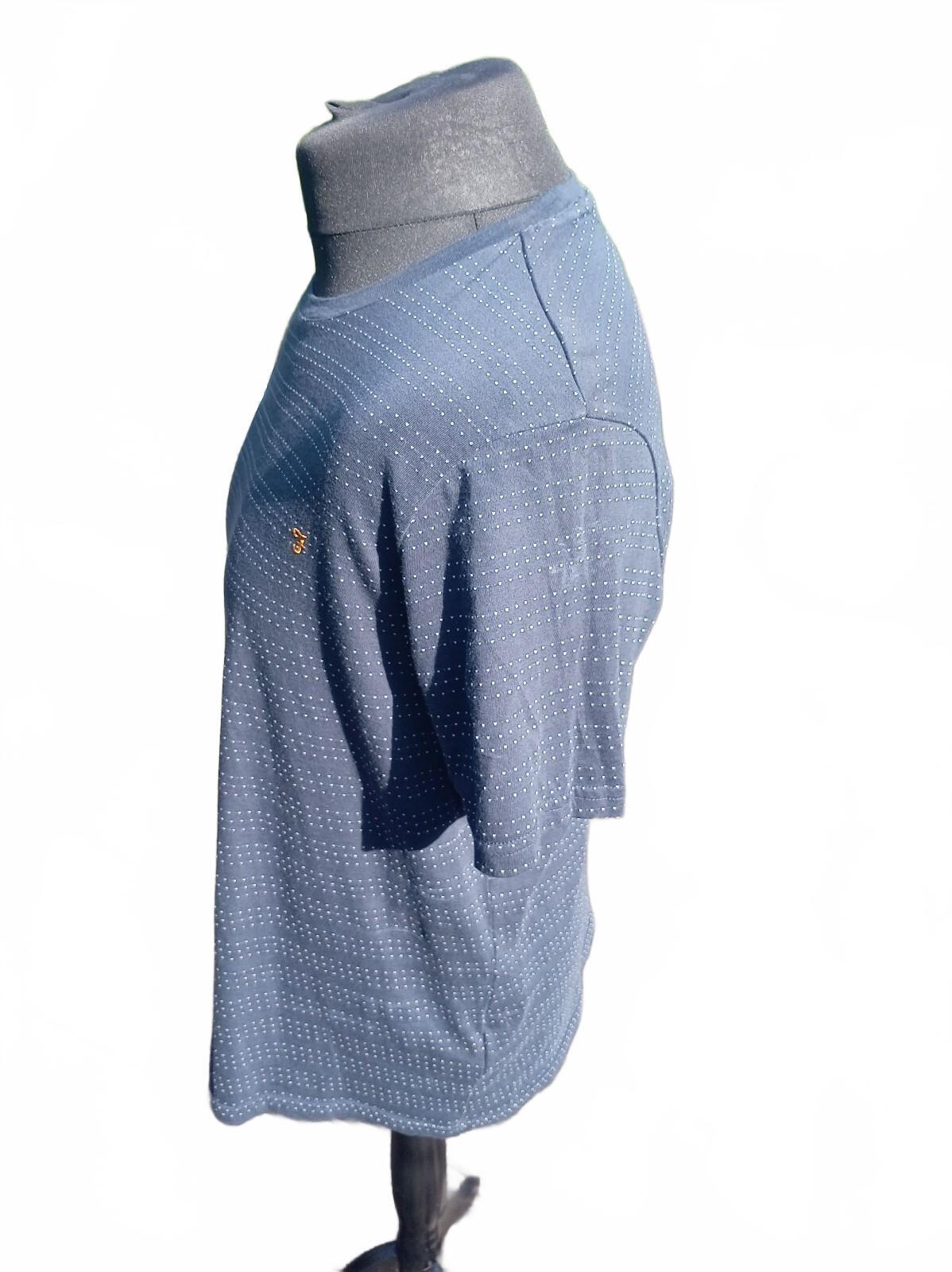 Farah Blue Patterned Short Sleeve T-Shirt - XL 23" P2P