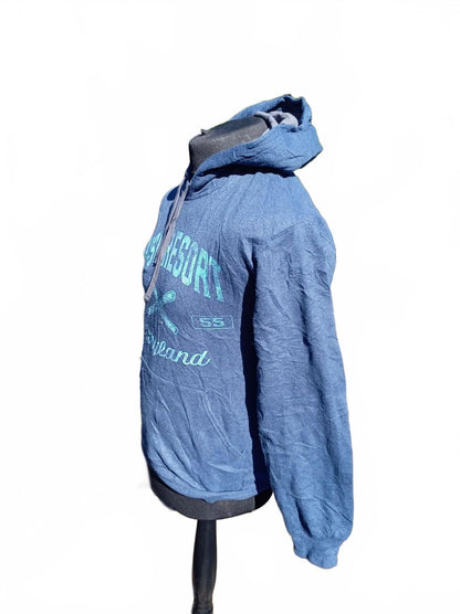 Blue Hooded Sweatshirt with Wise Resort Maryland Print - Small