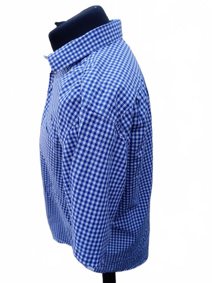 Lacoste Men’s Shirt – Size 44 / XL – Blue Check – Regular Fit – Early 2000s