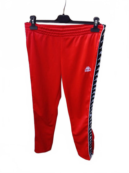Kappa Banda Tearaway Track Pants – Red/Black – Vintage 90s/00s Full‑Snap L Rare