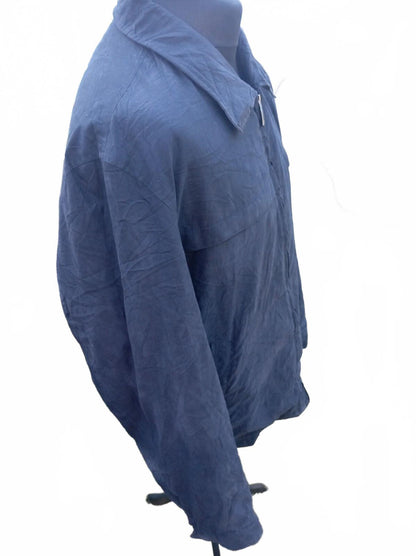 Vintage Dockers Jacket Mens XL Navy Blue Full Zip Windbreaker Bomber P2P 25" 90s