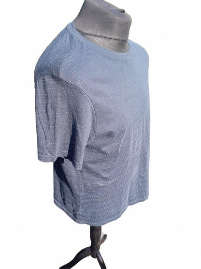 Farah Blue Patterned Short Sleeve T-Shirt - XL 23" P2P