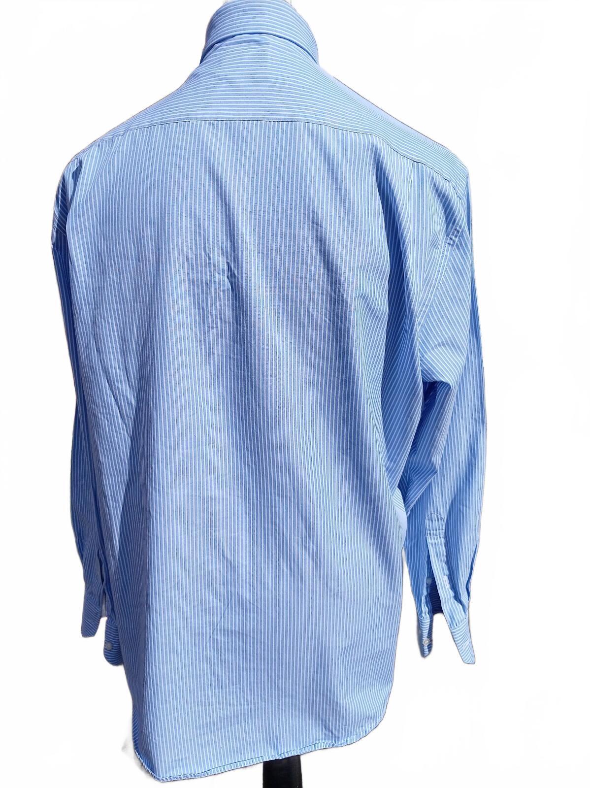 Moss Esq. Shirt – 17.5" Neck – Regular Fit – Blue Stripe – XXL Fit