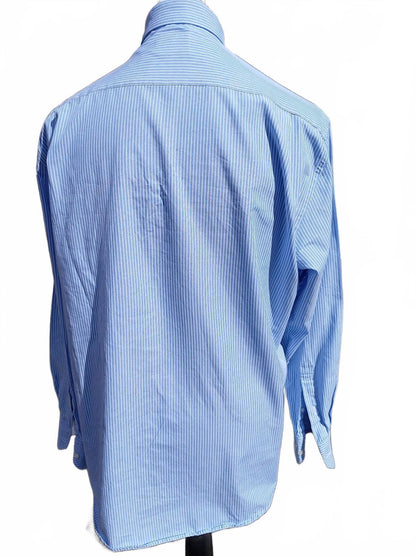 Moss Esq. Shirt – 17.5" Neck – Regular Fit – Blue Stripe – XXL Fit
