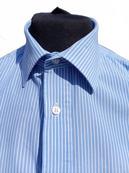 Moss Esq. Shirt – 17.5" Neck – Regular Fit – Blue Stripe – XXL Fit
