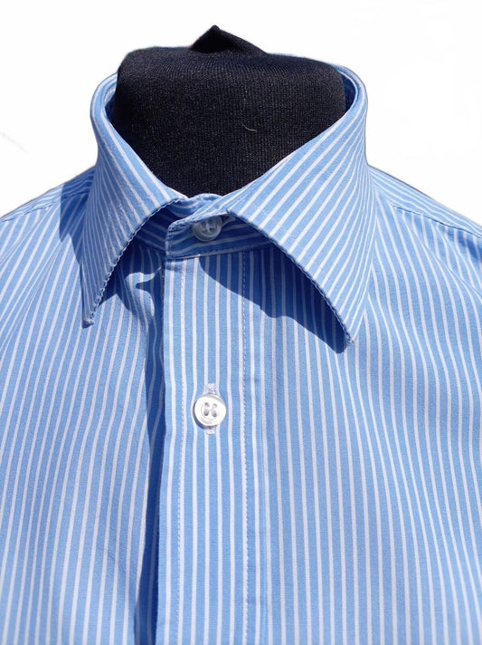Moss Esq. Shirt – 17.5" Neck – Regular Fit – Blue Stripe – XXL Fit