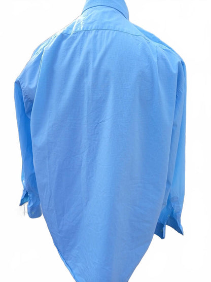 Vintage Lacoste Shirt – Size 42 – Regular Fit – Light Blue Grid – 2003 Grey Croc
