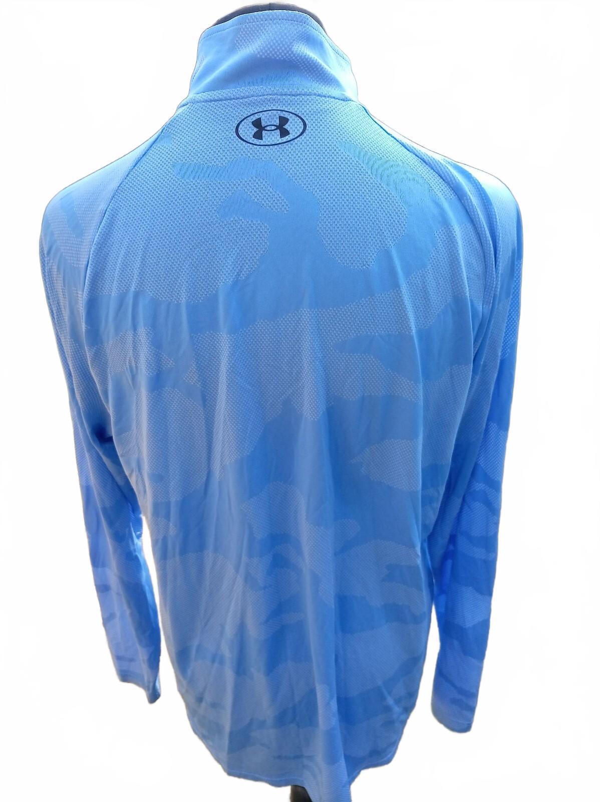 Under Armour Light Blue Camo 1/4 Zip - XL 23" P2P