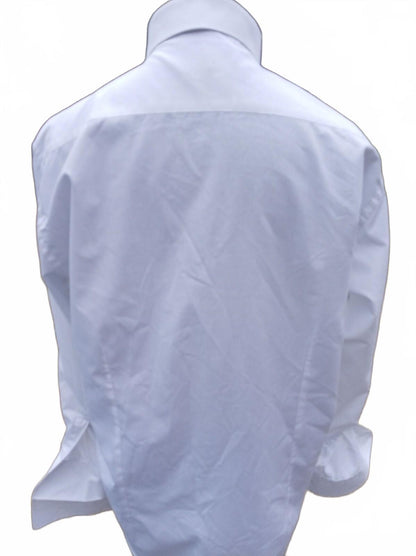 Moss Esq Regular Fit Dress Shirt 17.5 Neck 23 P2P Plain White French Cuff Formal