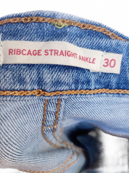 Levi's Ribcage Waist Straight Leg Blue Denim Jeans W30 L27