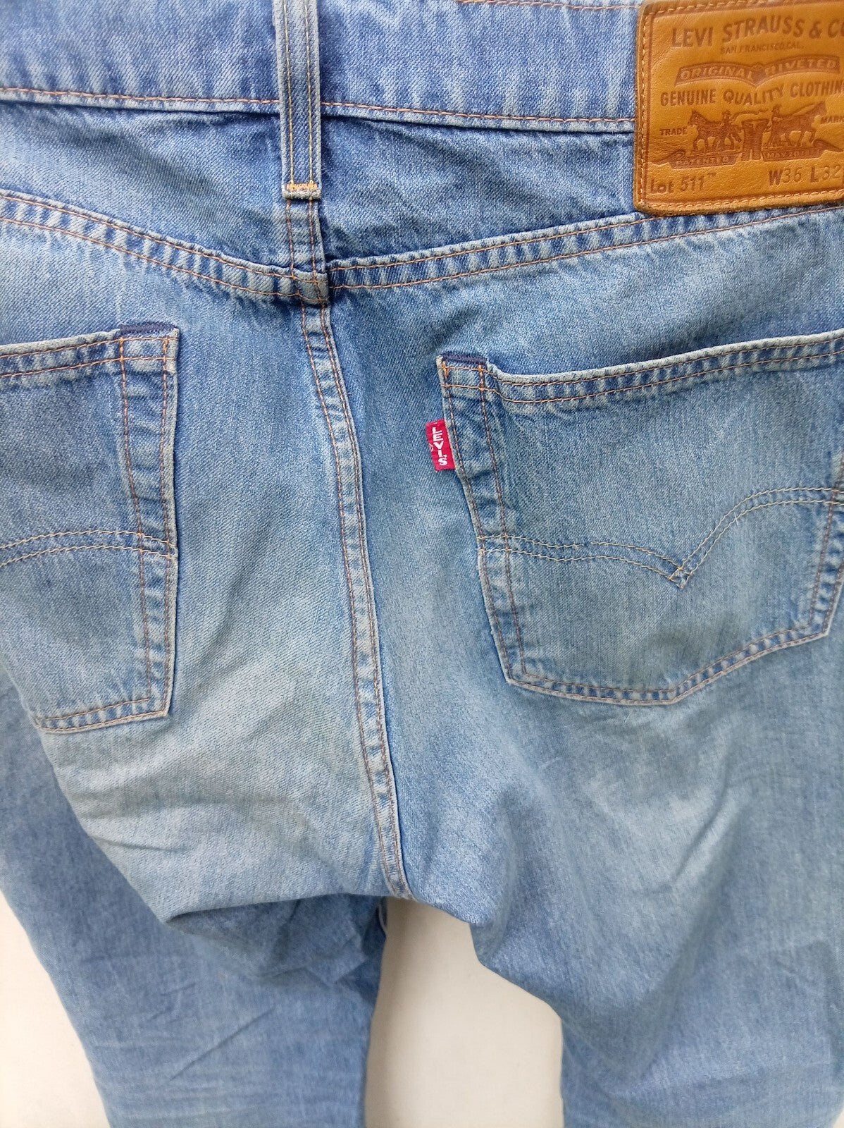 Levi's Premium Light Blue Denim Jeans 511 Design - Super Soft - W36 L32