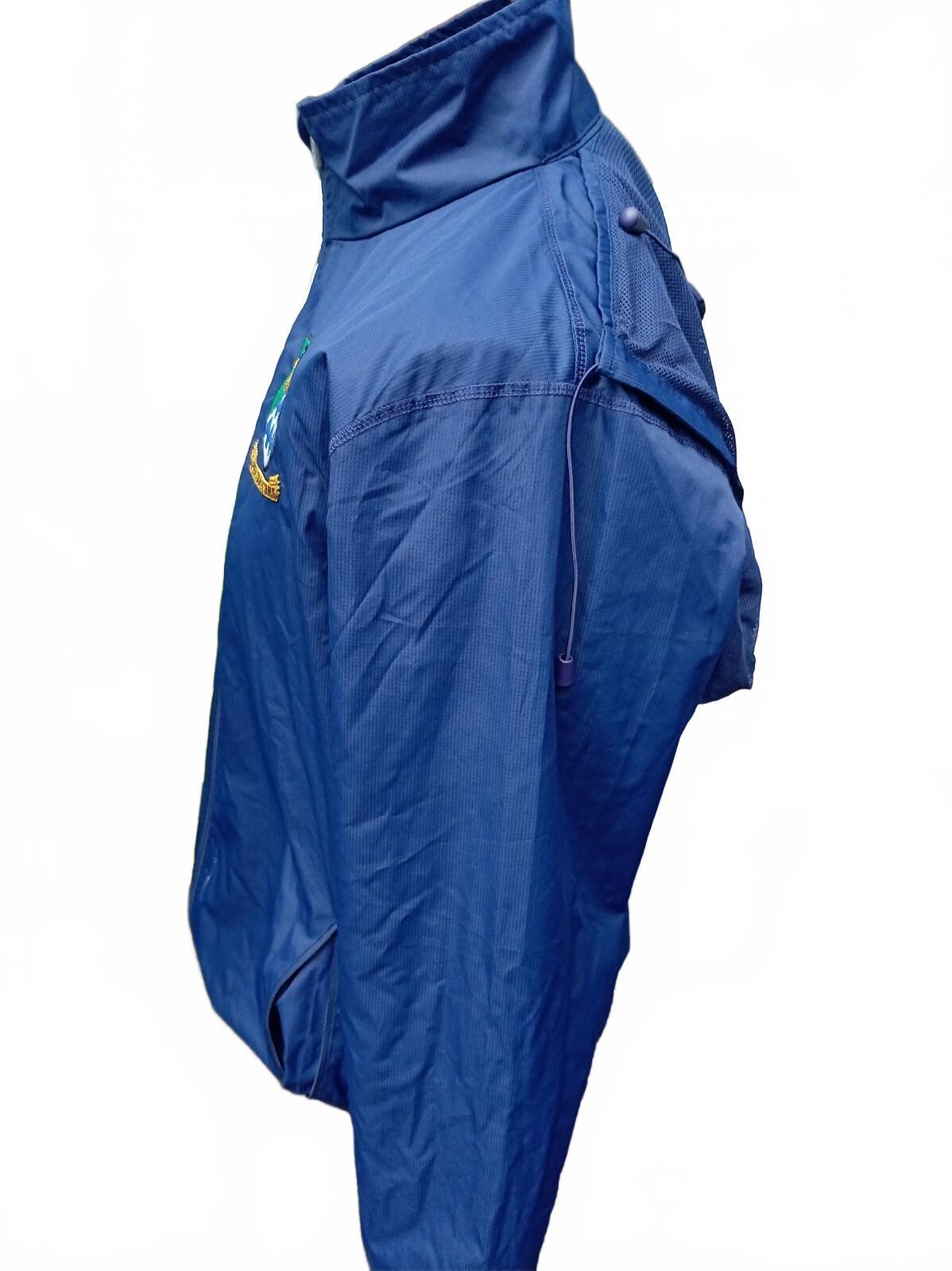 Blue Lightweight Rain Cagoule – Medium – 20" P2P – Crest Logo – Packable Jacket