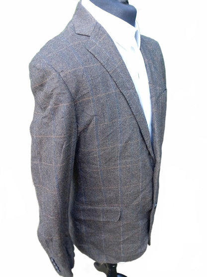 Brooks Brothers Fitzgerald Moon Tweed Jacket 42R Wool Cashmere Brown Check