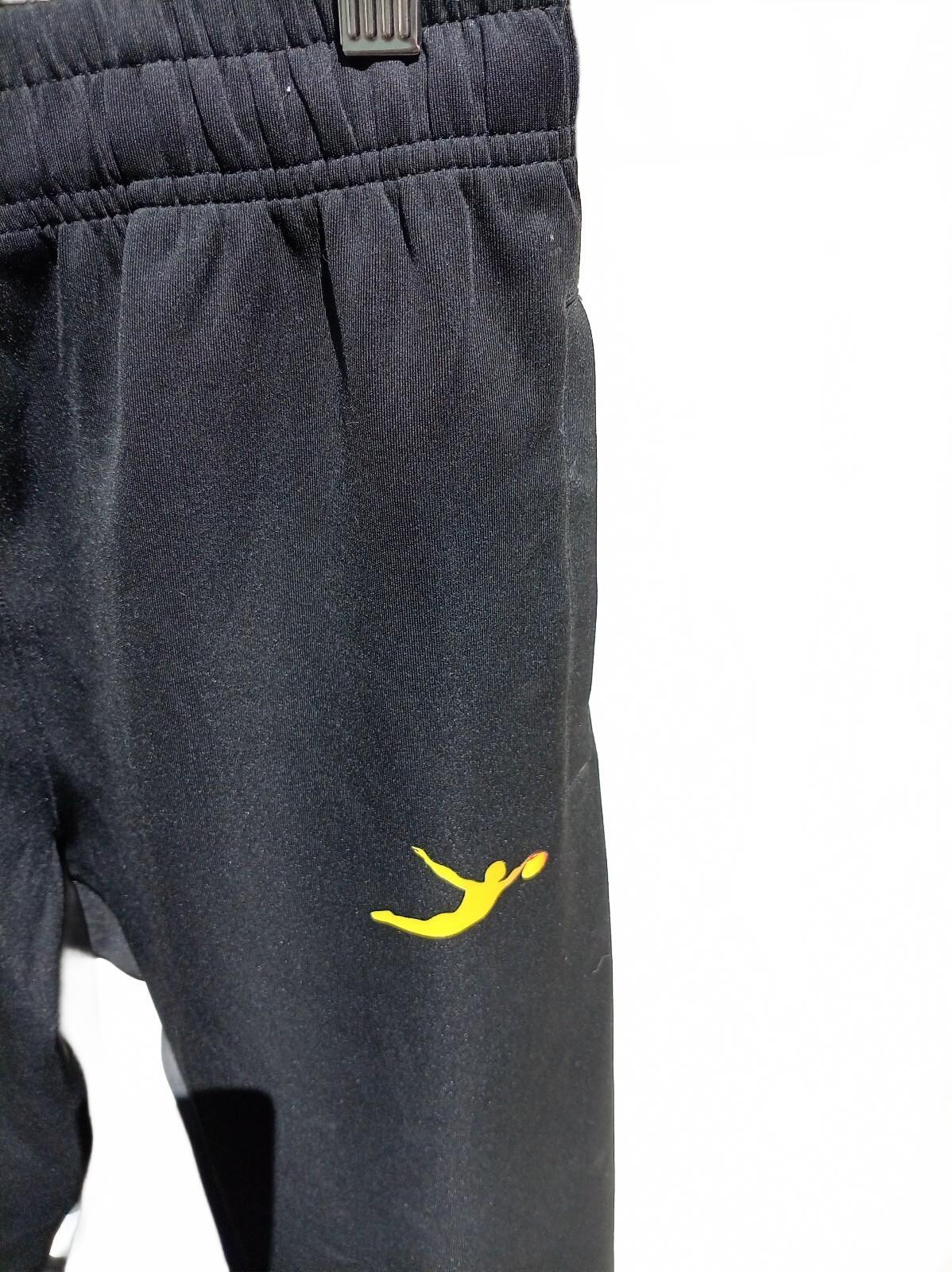 Kratos Sport Black Athletic Joggers with Flying Player Logo - Large