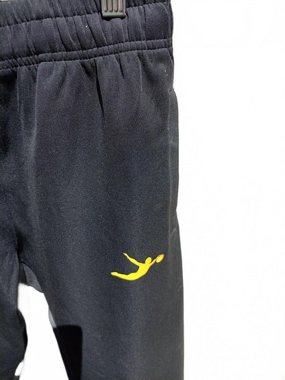 Kratos Sport Black Athletic Joggers with Flying Player Logo - Large