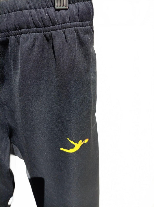 Kratos Sport Black Athletic Joggers with Flying Player Logo - Large