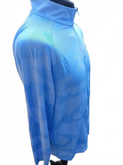 Under Armour Light Blue Camo 1/4 Zip - XL 23" P2P