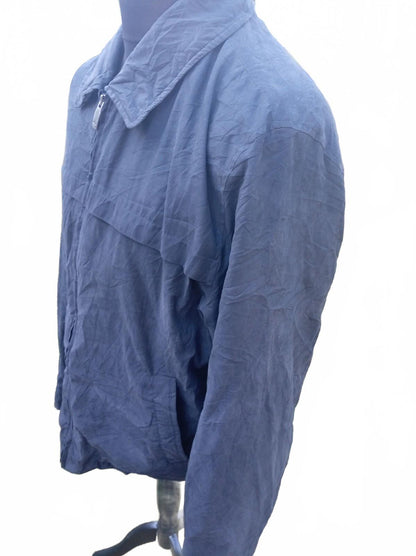 Vintage Dockers Jacket Mens XL Navy Blue Full Zip Windbreaker Bomber P2P 25" 90s