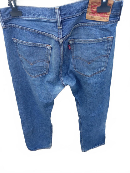 Beautiful Levi's 501 Classic Fit Blue Denim Jeans W34 L32