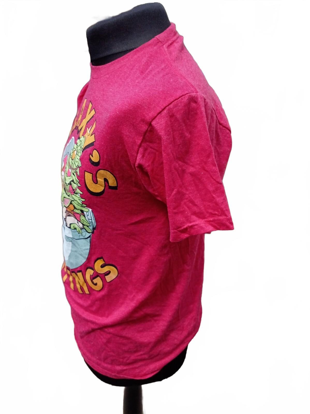 Red 'Galaxy's Greetings' T-Shirt with Grogu Christmas Baby Yoda Design Medium