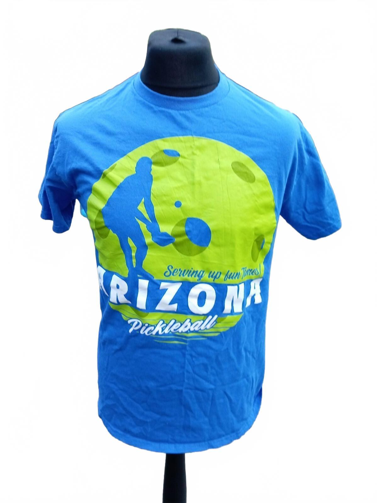 Arizona Pickleball Graphic T-Shirt Men's Medium Blue Serving Up Fun Times Tee